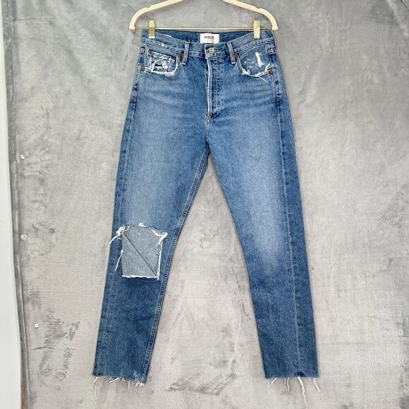 Agolde Jeans‎ 26 Feel Good Jamie Distressed Organic Cotton High Rise Button Fly - Picture 1 of 16